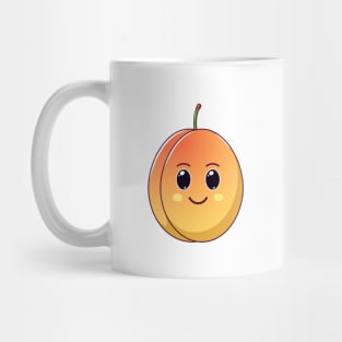 Cute Kawaii Apricot, Cartoon Ripe Fruit Mug